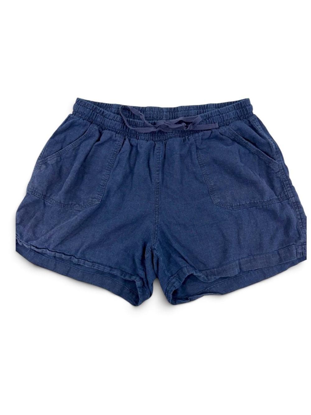 Est. 1946 Linen Rayon Blend Navy Drawstring Summer Shorts Womens Size 14/16W
